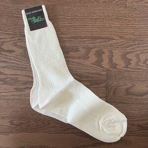 70s Men’s Vintage Italian Cotton Luxury Dress Socks - Off-White / Cream